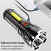 Cross-Border ABS Outdoor Household Portable USB Rechargeable COB Side Work Strong Light Mini Small Flashlight_voghion.com