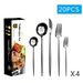 Pattern Laser Printing Stainless Steel Portuguese Western Tableware 20 Piece Set_voghion.com