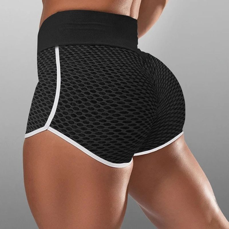  women's jacquard high waist hip-lifting running shorts _voghion.com