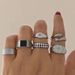High-Quality Jewelry Gold-Plated Alloy Ring Set Niche Design Stackable Ins Style Rings For Women_voghion.com