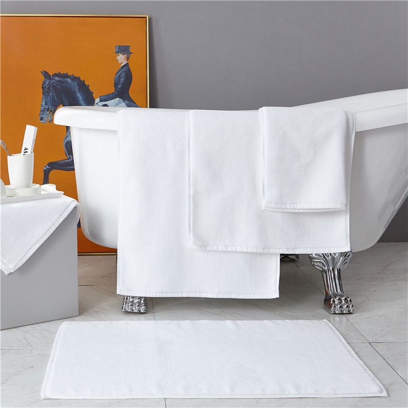 Hotel Bathroom Floor Towel Absorbent Household Cotton Thickened Stepping Mat Bathroom Non Slip Floor Mat Towel Machine Washable_voghion.com