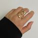 Chunky Dome Ring for Women Gold Silver Minimalist Twisted Ring Stacking Statement Adjustable Open Ring Band_voghion.com