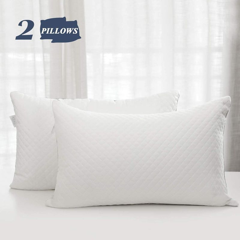 Cuscino con anima in fibra, altezza bassa, anti-abbassamento, protezione per il collo dell'hotel, set di caramelle per la casa, Hilton Double_voghion.com