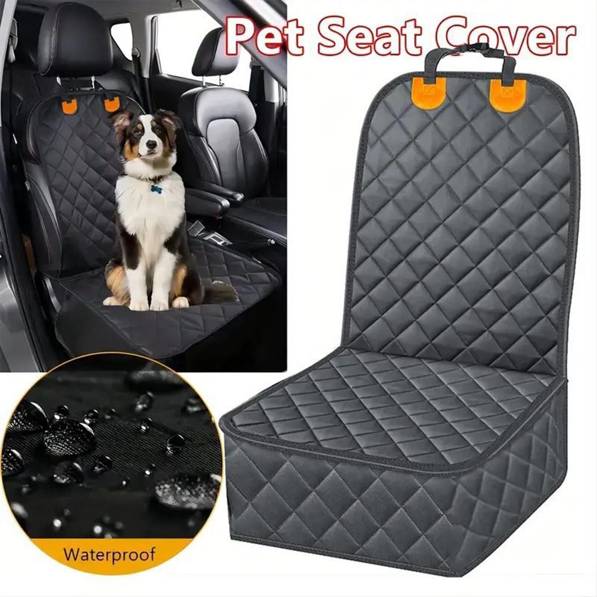 Waterproof Front For Dogs Passenger Protector Scratch-Proof Anti-Slip Pet Safety Travel Car Seat Cover_voghion.com