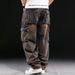 American-Style Multi-Pocket Workwear Jeans For Men - Wide-Leg Loose Fit Plus Size_voghion.com