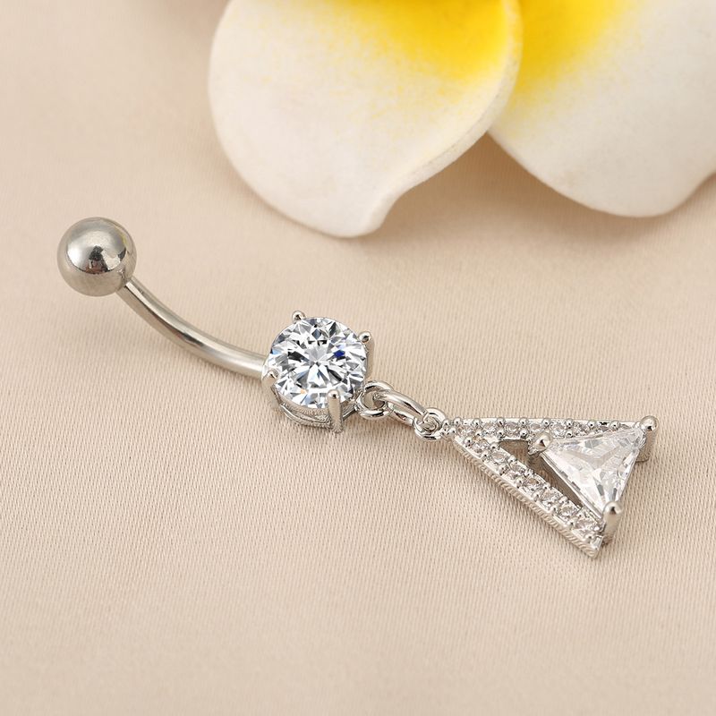 Dreieckiger Diamant-Bauchring - Quasten-Körperpiercing-Schmuck_voghion.com