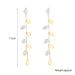 Unisex fashion temperament simple light luxury pearl hollow willow leaf long hanging earrings_voghion.com