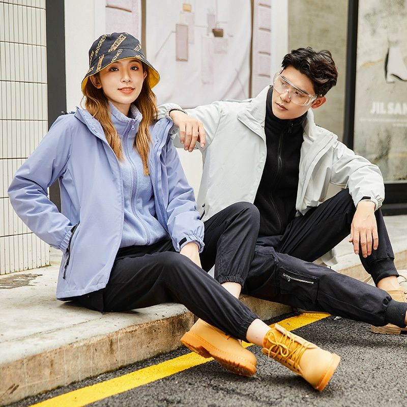 001 Neue, dicke Outdoor-Windjacke für Damen und Herren, 3-in-1-Set (0,05 kg), abnehmbar, wind- und wasserdicht_voghion.com