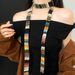 Colorful Niche Knitted Thin Scarf For Women Summer Harajuku Style Fashionable Versatile Narrow Neck Warmer_voghion.com