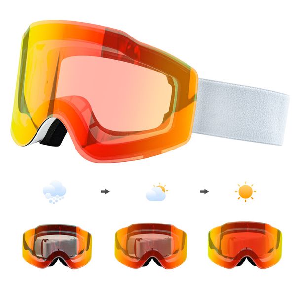 In Stock Color Changing Magnetic Style Day And Night Universal Double Layer Anti-Fog Glasses UV Protection Ski Goggles_voghion.com