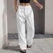 Women's Clothing Spring And Summer New High Waist Splicing Simple Drape Straight Straight Trousers_voghion.com