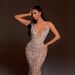 Elegant Beaded Strapless Mermaid Evening Gown – Slim Fit High Waist Floor-Length Dress For Gala & Party_voghion.com
