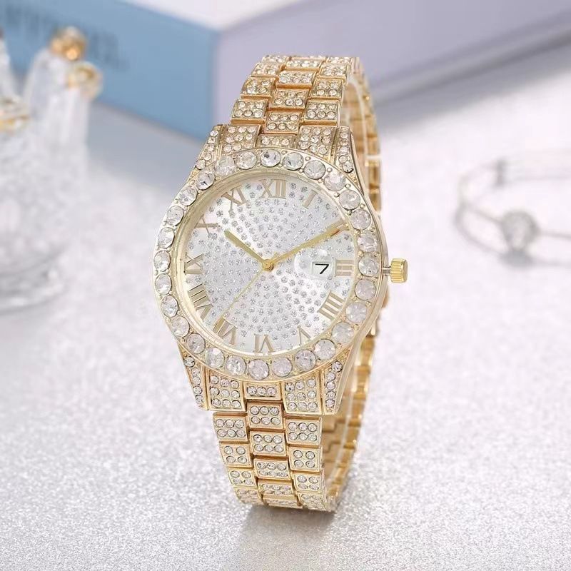 Uhren Fabrik Große Diamant Damenuhr Große Kreis Diamant Quarzuhr Diamant Große Zifferblatt Uhr Wome_voghion.com