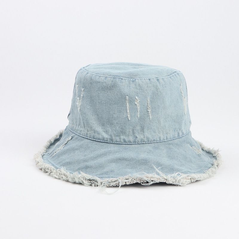 Nye ankomster Vintage vasket denim bøttehatt for kvinner sombrero panama menn høst vinter fiskerhatt jerntråddesign sammenleggbar_voghion.com