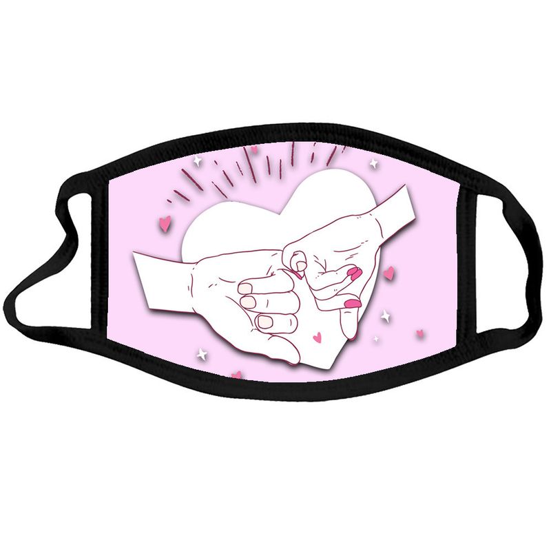 Valentine's Day Mask Cotton Washable Printed Dustproof Breathable Couple Adult Cloth Mask_voghion.com