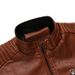 Spring And Autumn Thin Men's Stand-up Collar Double Zipper Pu Leather Jacket Large Size Locomotive Leather Jacket_voghion.com