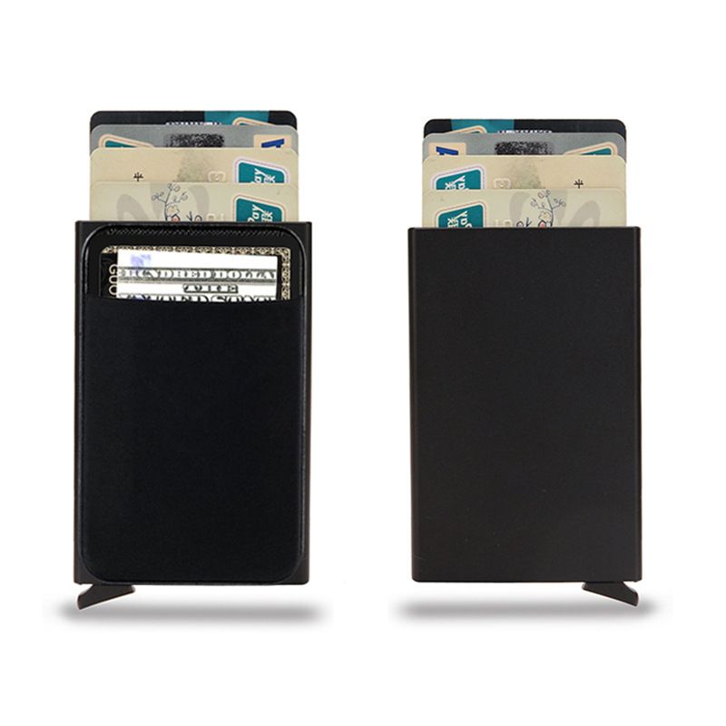 Porta carte di credito antifurto Minimalista Porte Carte Portafogli in metallo alluminio sottile Tasca Custodia Banca Donna Uomo Credito_voghion.com