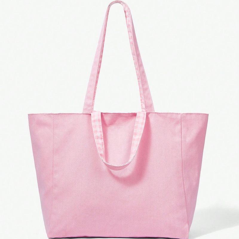 Nuova tracolla minimalista a quadri bifacciale in stile coreano e giapponese, per studenti e donne, casual e alla moda_voghion.com
