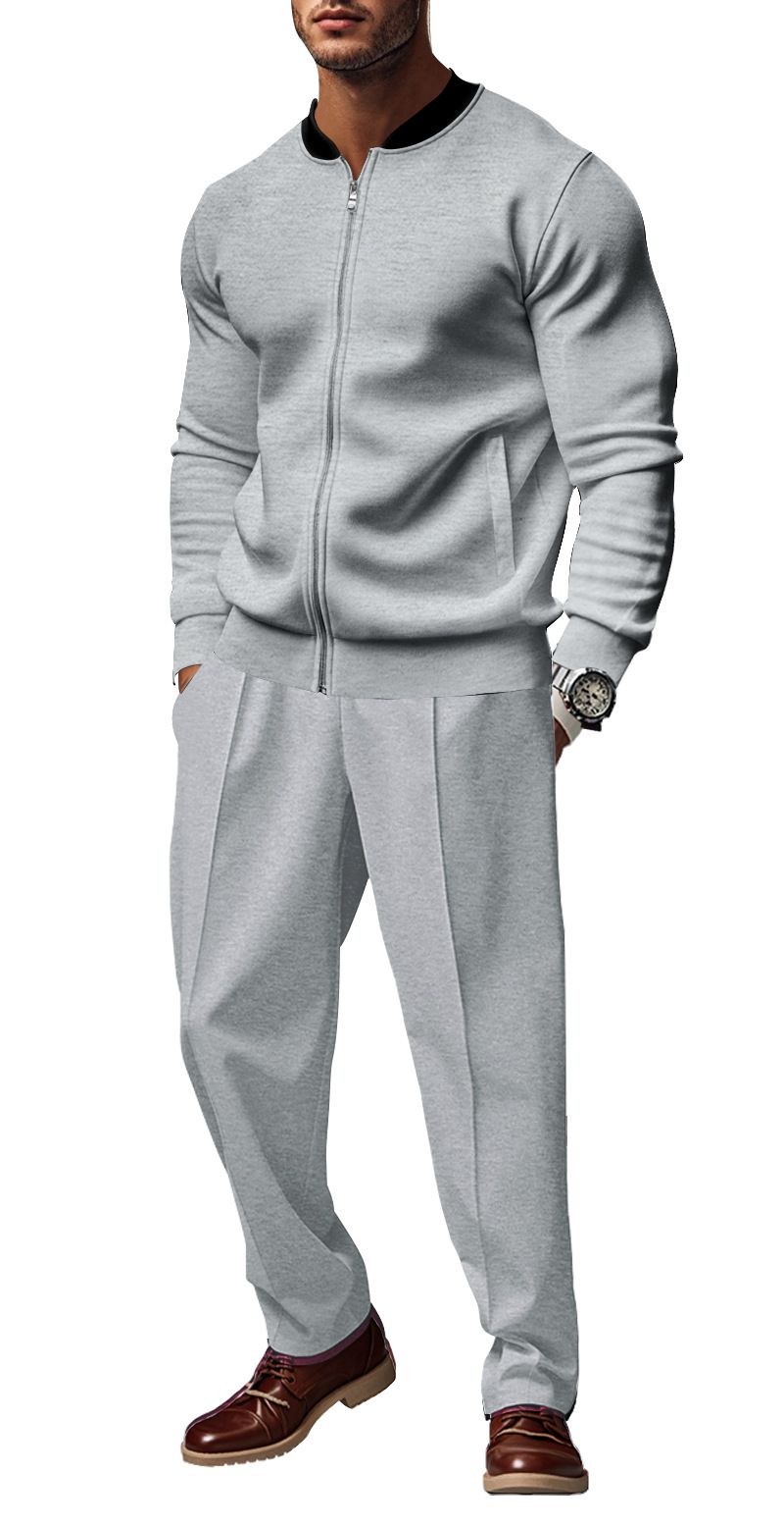 Lässiges, locker sitzendes Jacken- und Hosenset für Herren – atmungsaktives, bequemes, trendiges Outfit für Sport und Alltag (Schwarz, Grau, Armeegrün, Marineblau, Dunkelgrau)_voghion.com
