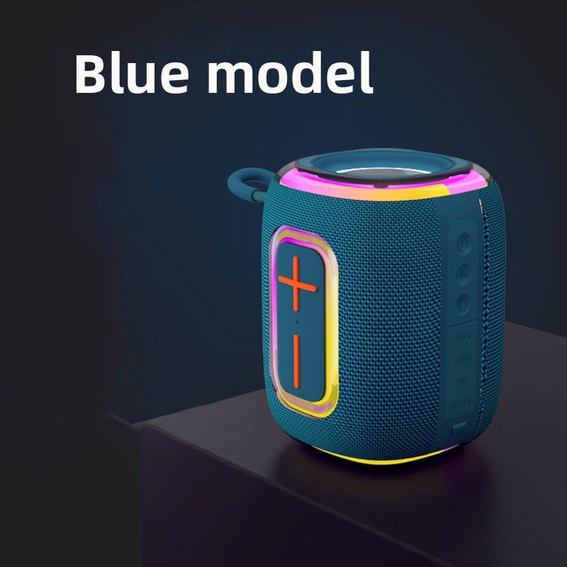 2025 Nuovo altoparlante impermeabile in tessuto per esterni portatile con slot per schede Subwoofer con luce colorata RGB Bluetooth Audio_voghion.com