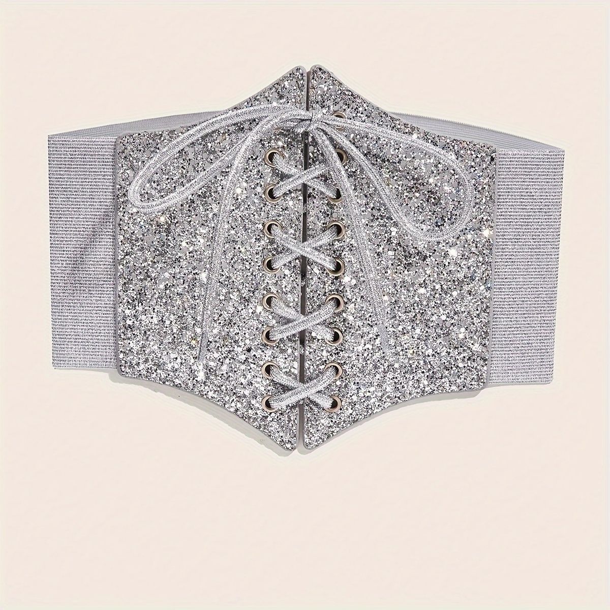 Unisex pailletter bred taljeremkant med nederdeldesign, der føles stram i taljen_voghion.com