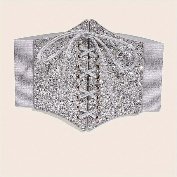 Unisex pailletter bred taljeremkant med nederdeldesign, der føles stram i taljen_voghion.com