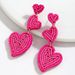 Super exquisite multi layer handmade rice bead heart earrings sweet romantic creative niche earrings Valentine's Day_voghion.com