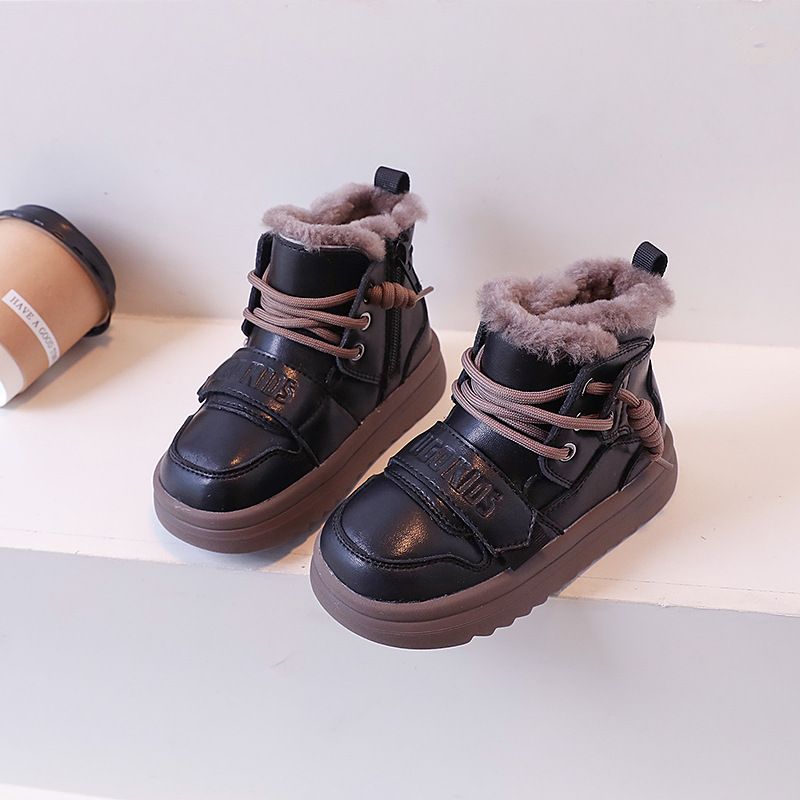 Botas de nieve para motocicleta para niños, invierno 2023, nueva moda coreana, informales, gruesas y cálidas, de algodón para niñas_voghion.com