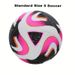Professional Size 5 Football - Durable PU Material, Seamless Fit, Suitable For Training And Competition, Black/pink_voghion.com