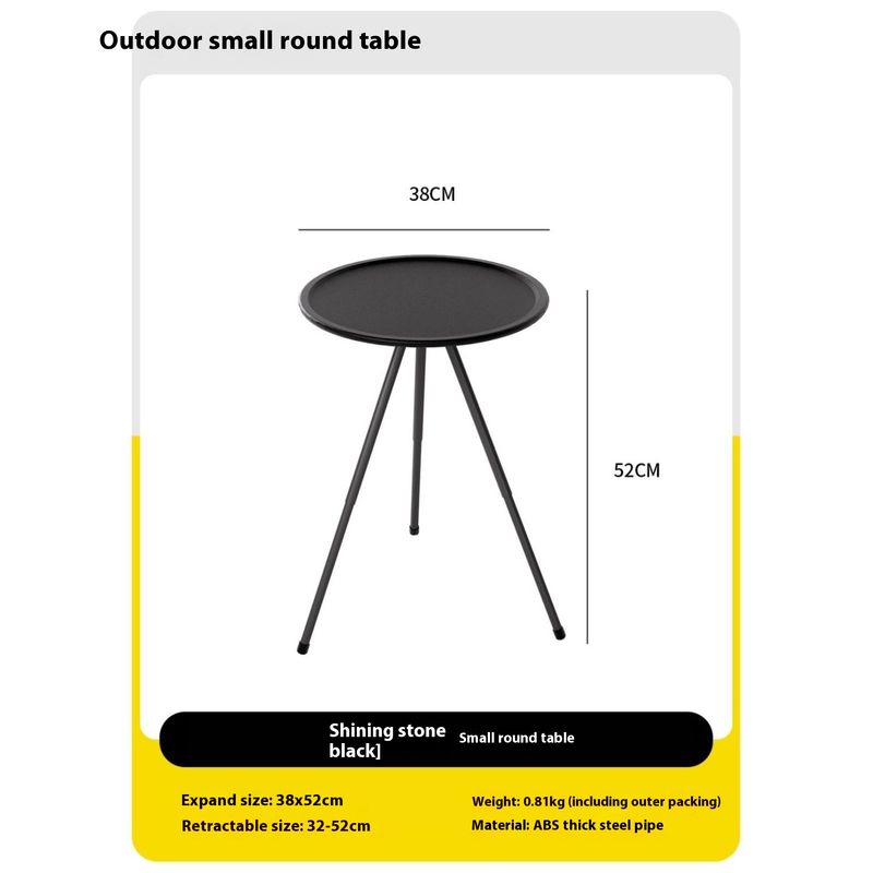 Outdoor Photo Small Round Adjustable Simple Tea Camping Trendy Tray Lightweight Folding Table_voghion.com