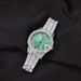 Men's Hip-Hop Watch - Green Dial With Roman Numerals & Diamond Markers (45mm Case, Stainless Steel)_voghion.com