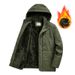 Schwere Arbeitsjacke mit Sherpa-Futter für Herren – Winterfeste Polyester-Außenschicht mit praktischen Taschen, Größe 5XL und Sturmkapuze (Khaki/Armeegrün/Marineblau)_voghion.com
