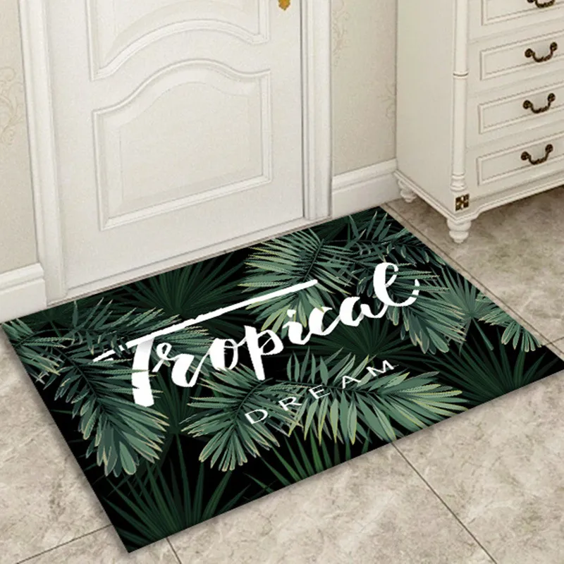 Leaf Door Carpet, Bedroom Entrance, Kitchen, Bathroom, Absorbent And Non Slip Bathroom Mat, Entrance Floor Mat_voghion.com