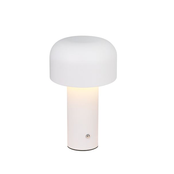 Glitzerlife LED Nachttischlampe Tischlampe Kabellos - Weiß 2W Tischleuchte Akku Dimmbar Schreibtischlampe Aufladbar Pilzlampe Klein Nachtleuchte Modern Metall_voghion.com