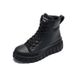 2024 New Black Versatile Height-Increasing Thick-Soled Short Martin Boots Simple Plus Size Women's Sports Casual Shoes_voghion.com