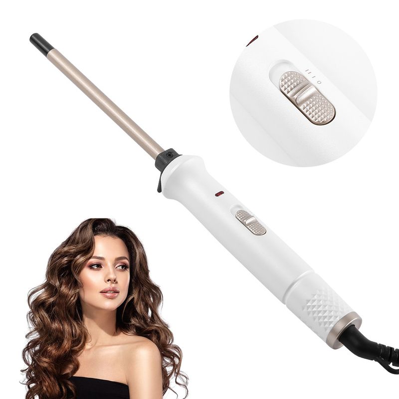 Ondulator cu tub subțire de 9 mm, instrument de coafat pufos, reglare a temperaturii cu două viteze, ondulator electric de păr, fier de călcat tip rulou de ou._voghion.com