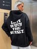 2023 New Women's Fleece Sweatshirt With Slogan Print, Kangaroo Pocket, Drawstring, And Hoodie Print_voghion.com