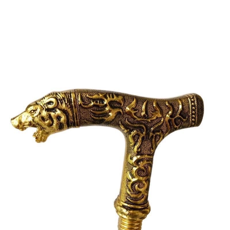 Golden Bear Handle Single Joint Fashion Decorative Vampire Cospaly Party Walking Cane Halloween Crosier 93cm_voghion.com
