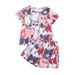 Mutter & Kinder Kinderanzug Mode Kurzarm Top Shorts 2 Stück Anzug Cartoon Kätzchen Muster_voghion.com