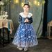 Kinderkleidung 2024 Winter Prinzessin Kleid Weihnachtsgeschenk Mädchen Pelzkragen Prinzessin Kleid Frozen_voghion.com
