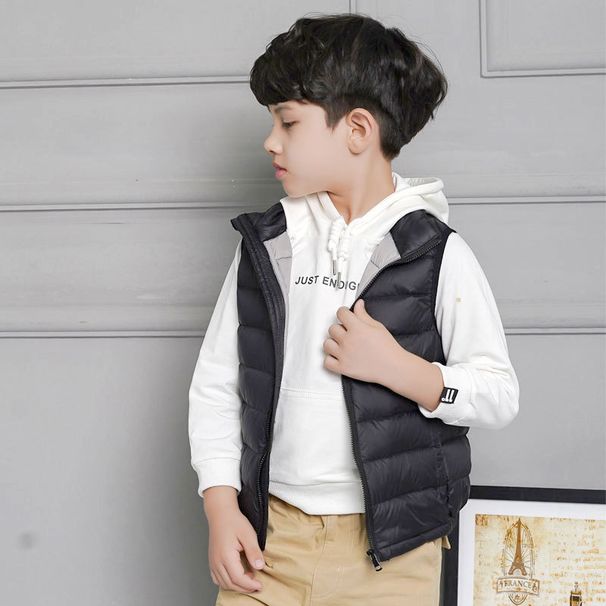 Ultra-Light Kids' Down Vest – 90% White Duck Feather, Unisex Puffer Sleeveless Jacket For Boys & Girls (10 Colors, 7 Sizes)_voghion.com