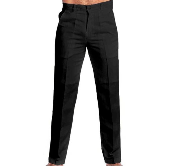 Muška odjeća 2024 Ljeto Muške ravne jednobojne udobne vanjske prozračne pamučne i lanene ležerne hlače_voghion.com