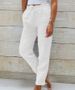 hot selling Summer for Women Cotton Linen High Waist Elastic Casual Trousers Streetwear Solid Female Clothes 2024 Pencil Pants_voghion.com