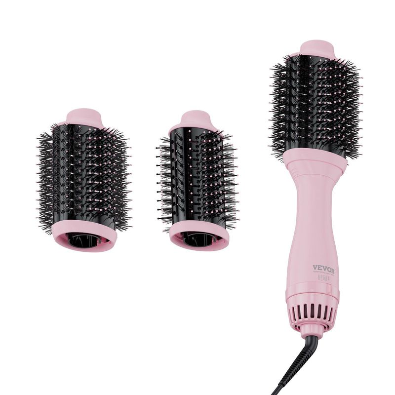 VEVOR Hair Blow Dryer Brush, Ionic Hot Air Styling Brush With 2.6" & 2.95" Head_voghion.com