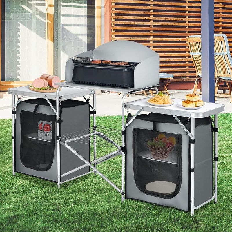 1PC Folding Camping Table With Storage Organizer_voghion.com