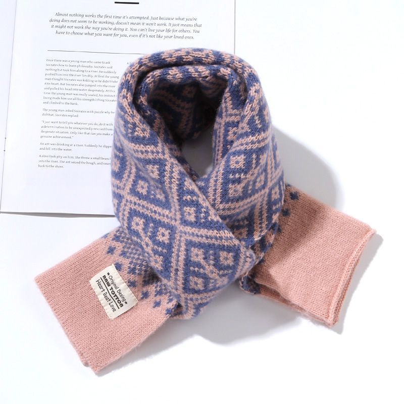 Trendy hot explosive boys and girls small flowers knitted wool children's scarves fall and winter baby warm scarf_voghion.com