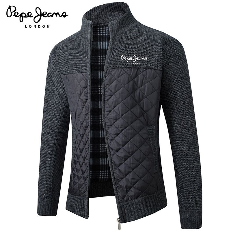 pulls pour hommes manteaux épais en velours tendance pulls à col montant pour hommes vestes cardigan pour jeunes_voghion.com