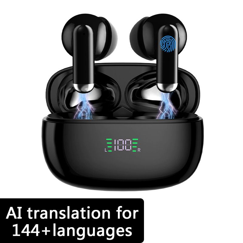Hot Selling Bluetooth Wireless Translation Headset Dual Ear Simultaneous Translator Multi Language Mutual Translation Translator Headset_voghion.com