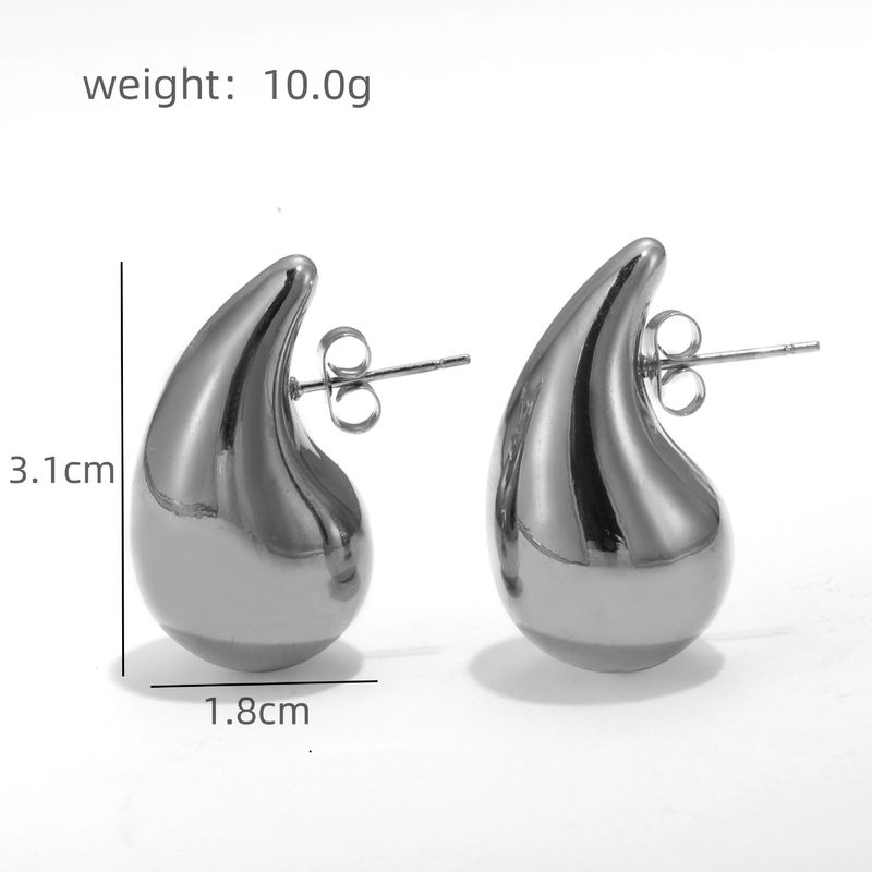 1 paio di orecchini a bottone in acciaio inossidabile 304 con placcatura in tinta unita, stile semplice e classico_voghion.com