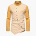 Unbeatable Quality Men's 2025 Spring And Autumn New European Size Youth Personality Irregular Color Collision Henry Collar Shirt Men_voghion.com